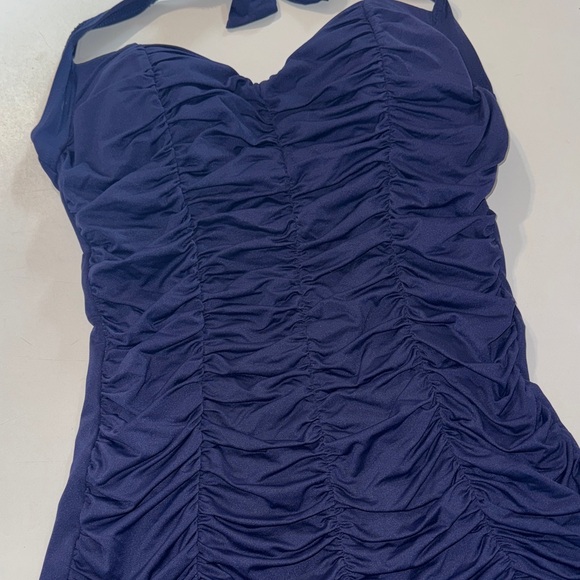 DKNY Midnight Blue Pinup Style‎ Rouched One Piece Swimsuit - Picture 3 of 4